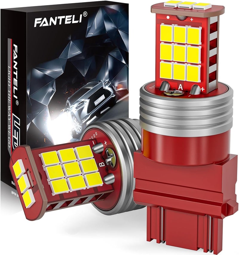 FANTELI 7443 7440 LED Bulb for Reverse Lights, 500% Brighter 7441 7444 7443R T20 W21W High Power 21-SMD Chipsets LED Backup Tail Brake Lights, 6500K White (Upgraded, Pack of 2) - Image 1
